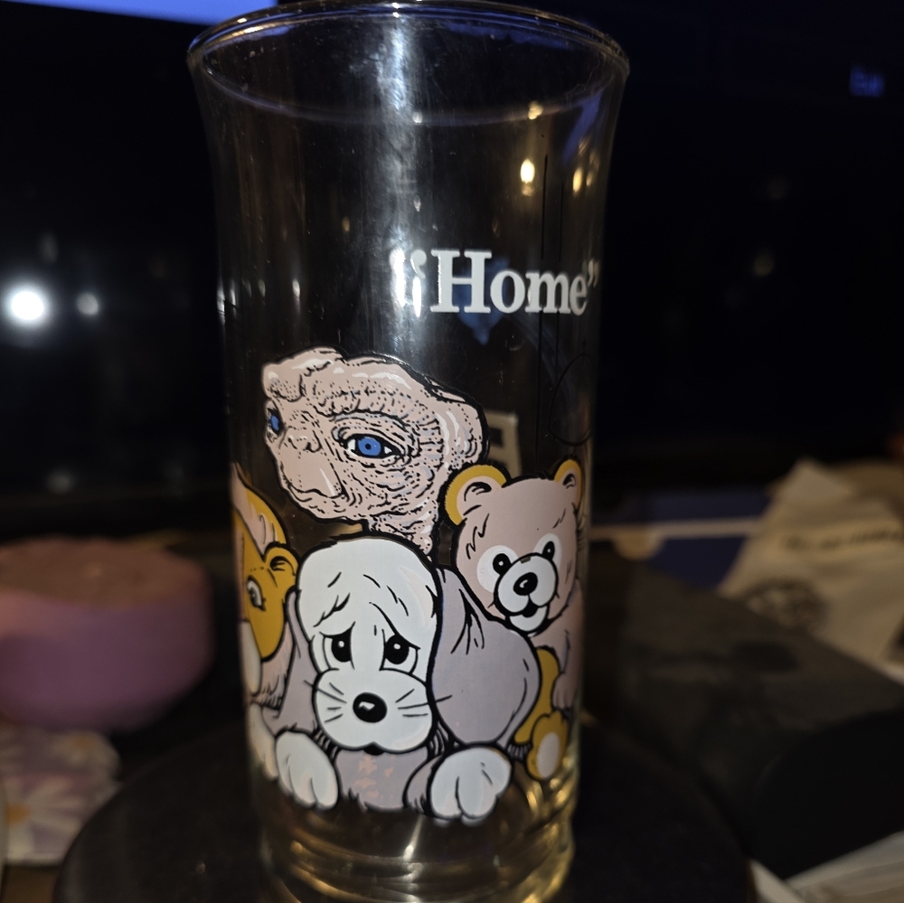 Vintage 1982 Universal Studios E.T. HOME Glass RARE FIND